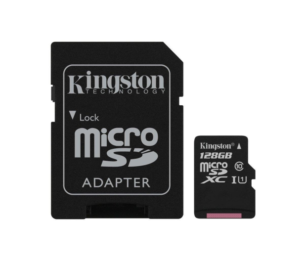 KINGSTON microSD 128GB Class10 Canvas Select 80/10MB/s + adapter SD (SDCS/128GB) - 408960 - zdjęcie 2